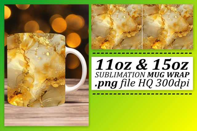 Opulent Marble Texture Mug Wrap, Sublimation, 11oz 15oz Sublimation afrosvg 