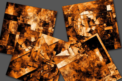 Orange and Black Grunge Halloween nonseamless digital papers Digital Pattern Angel on Empire 