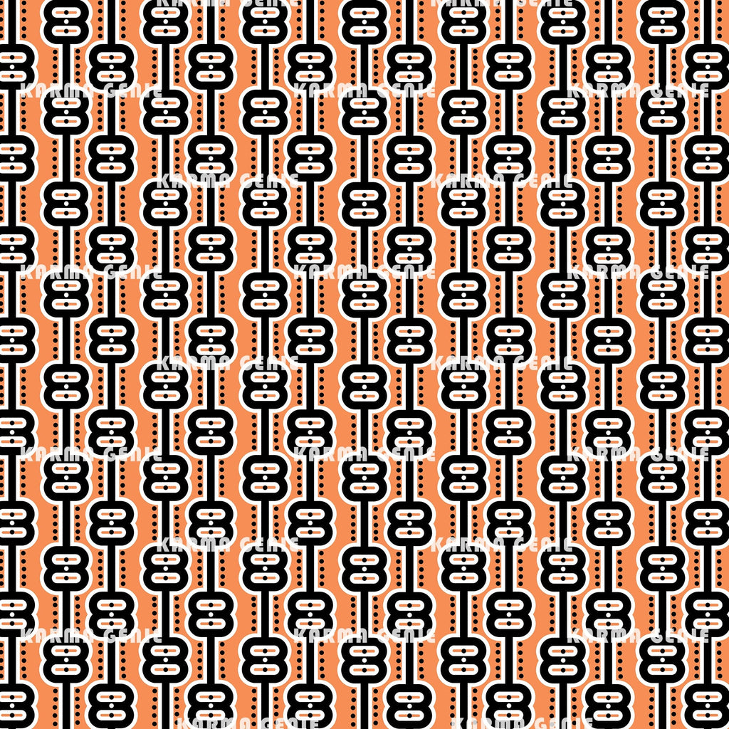 Orange And Black Retro 70s Mid Century Background Pattern Digital Paper ...