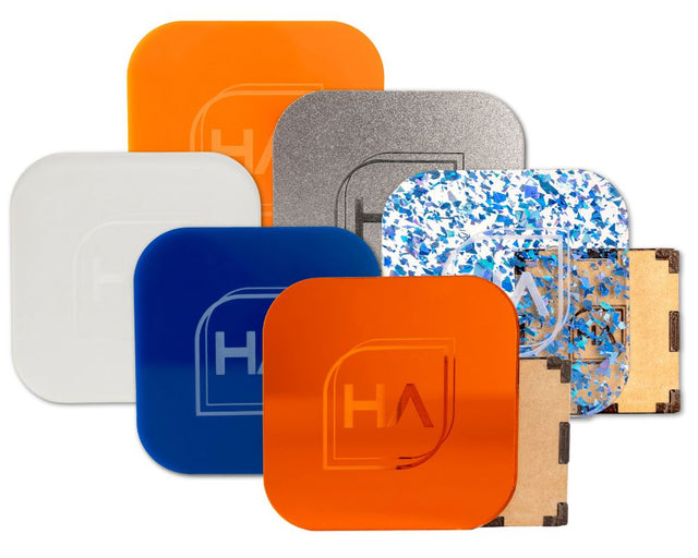 Orange and Navy Blue Acrylic Team Bundle | 6 1/8" 12 x 19 Sheets Physical Houston Acrylic 