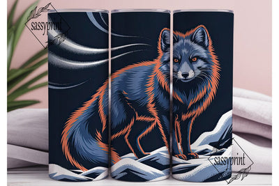 Orange Blue Faux Fur 20oz Tumbler Wrap Sublimation sassyprint 