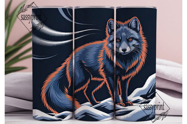 Orange Blue Faux Fur 20oz Tumbler Wrap Sublimation sassyprint 
