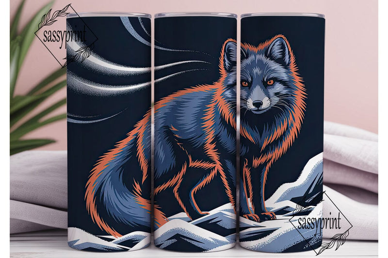 Orange Blue Faux Fur 20oz Tumbler Wrap Sublimation sassyprint 