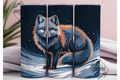 Orange Blue Faux Fur 20oz Tumbler Wrap Sublimation sassyprint 