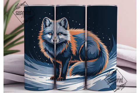 Orange Blue Faux Fur 20oz Tumbler Wrap Sublimation sassyprint 