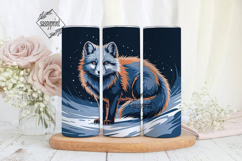 Orange Blue Faux Fur 20oz Tumbler Wrap Sublimation sassyprint 