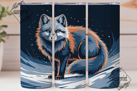 Orange Blue Faux Fur 20oz Tumbler Wrap Sublimation sassyprint 