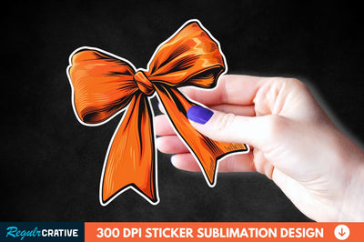 Orange Bow Sticker Clipart Sublimation Regulrcrative 