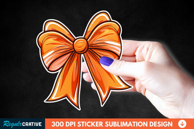 Orange Bow Sticker Clipart Sublimation Regulrcrative 