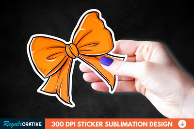 Orange Bow Sticker Clipart Sublimation Regulrcrative 