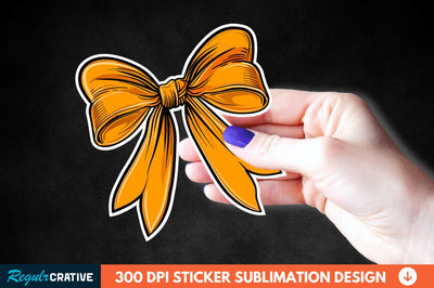 Orange Bow Sticker Clipart Sublimation Regulrcrative 