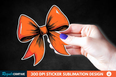Orange Bow Sticker Clipart Sublimation Regulrcrative 