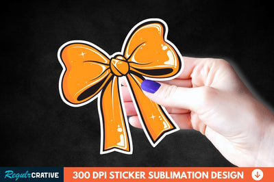 Orange Bow Sticker Clipart Sublimation Regulrcrative 