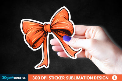 Orange Bow Sticker Clipart Sublimation Regulrcrative 
