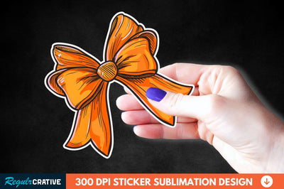 Orange Bow Sticker Clipart Sublimation Regulrcrative 
