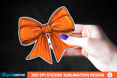 Orange Bow Sticker Clipart Sublimation Regulrcrative 