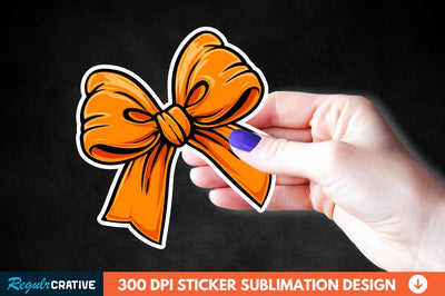Orange Bow Sticker Clipart Sublimation Regulrcrative 