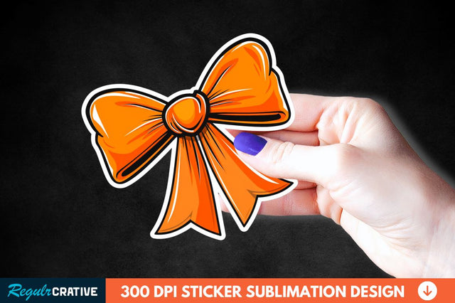 Orange Bow Sticker Clipart Sublimation Regulrcrative 