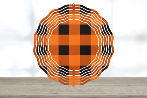 Orange Buffalo Plaid Wind Spinner Sublimation Designs Bundle Sublimation Regulrcrative 