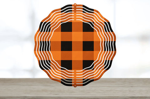 Orange Buffalo Plaid Wind Spinner Sublimation Designs Bundle Sublimation Regulrcrative 