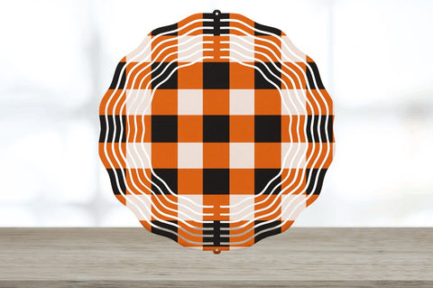 Orange Buffalo Plaid Wind Spinner Sublimation Designs Bundle Sublimation Regulrcrative 