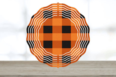 Orange Buffalo Plaid Wind Spinner Sublimation Designs Bundle Sublimation Regulrcrative 