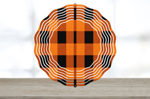 Orange Buffalo Plaid Wind Spinner Sublimation Designs Bundle Sublimation Regulrcrative 