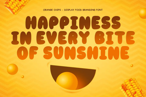 ORANGE CHIPS - Food Font Font Mozarella 
