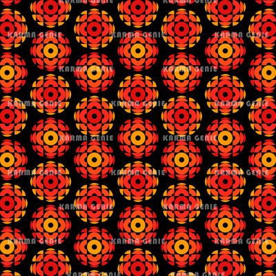 Orange Circles 1970s Retro Style Pattern Digital Paper Digital Pattern Karma Genie Graphics 