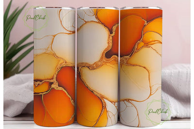 Orange Fluid Art 20oz Tumbler Wrap Sublimation PixelChick 