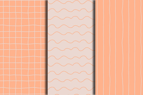 Orange Geometric Seamless Patterns Digital Pattern Rin Green 
