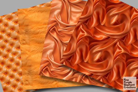 Orange Glam Digital Paper | Luxury Glitter Art Deco Digital Pattern Fine Purple Elephant Creations 