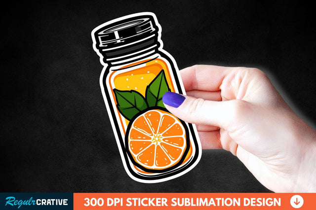 Orange In Jar Sticker Clipart Sublimation Regulrcrative 