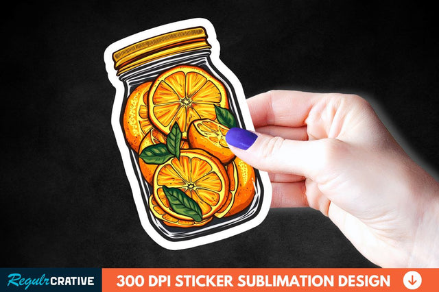 Orange In Jar Sticker Clipart Sublimation Regulrcrative 