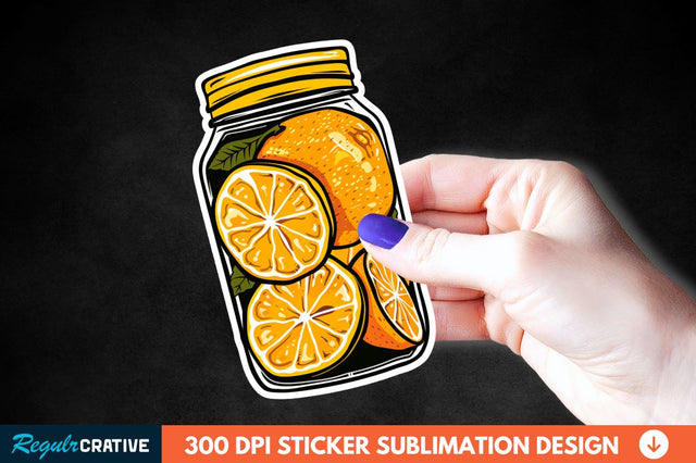Orange In Jar Sticker Clipart Sublimation Regulrcrative 