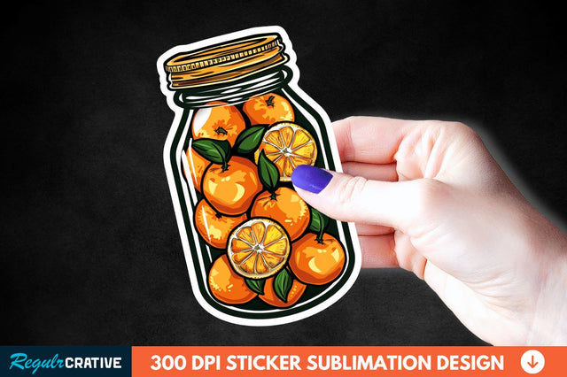 Orange In Jar Sticker Clipart Sublimation Regulrcrative 