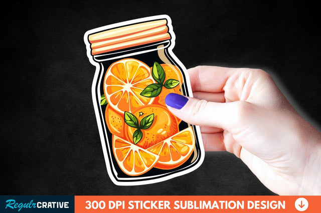 Orange In Jar Sticker Clipart Sublimation Regulrcrative 