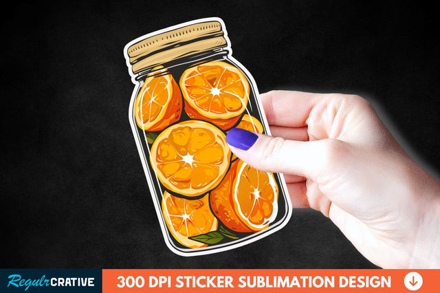 Orange In Jar Sticker Clipart Sublimation Regulrcrative 