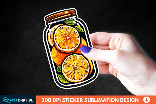Orange In Jar Sticker Clipart Sublimation Regulrcrative 