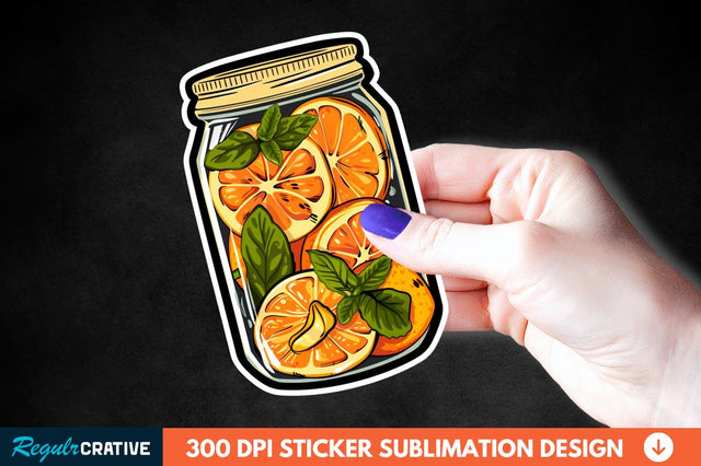 Orange In Jar Sticker Clipart Sublimation Regulrcrative 