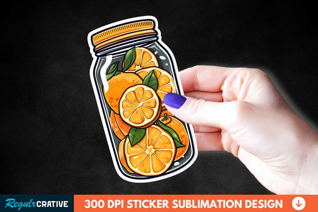 Orange In Jar Sticker Clipart Sublimation Regulrcrative 