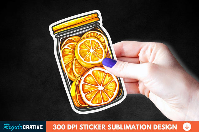 Orange In Jar Sticker Clipart Sublimation Regulrcrative 