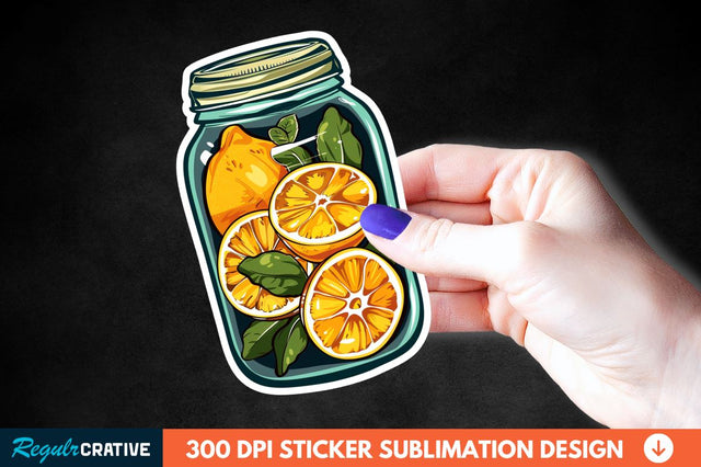 Orange In Jar Sticker Clipart Sublimation Regulrcrative 