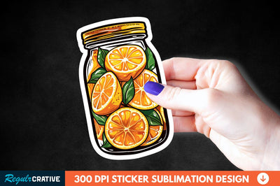 Orange In Jar Sticker Clipart Sublimation Regulrcrative 