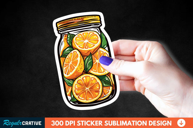 Orange In Jar Sticker Clipart Sublimation Regulrcrative 