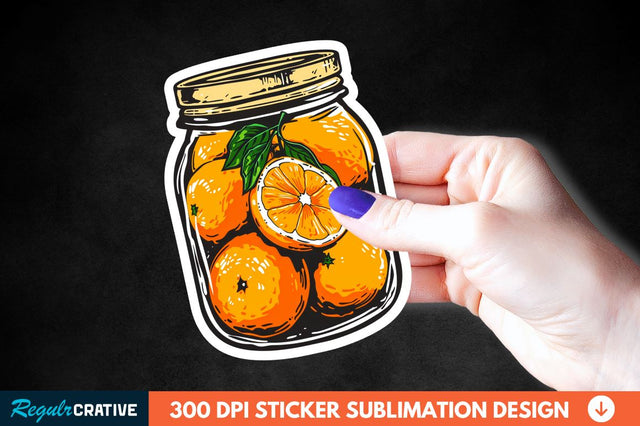 Orange In Jar Sticker Clipart Sublimation Regulrcrative 