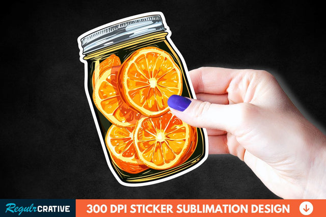 Orange In Jar Sticker Clipart Sublimation Regulrcrative 