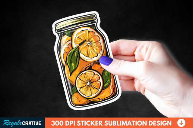 Orange In Jar Sticker Clipart Sublimation Regulrcrative 