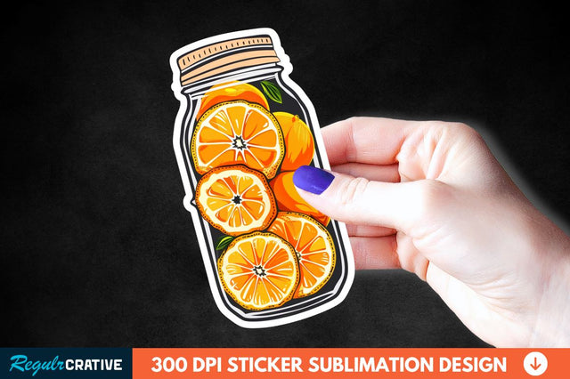 Orange In Jar Sticker Clipart Sublimation Regulrcrative 
