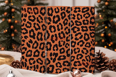 Orange Leopard Print 20oz Tumbler Wrap Sublimation DesignSVG 
